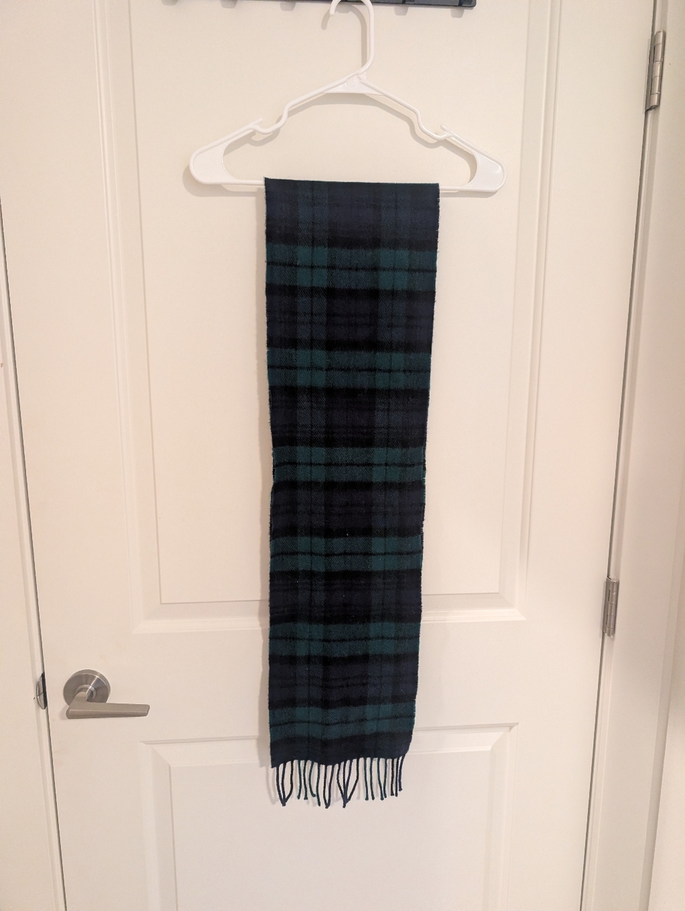 Kiltane Scotland Classic Black & Dark Green Plaid Wool Scarf